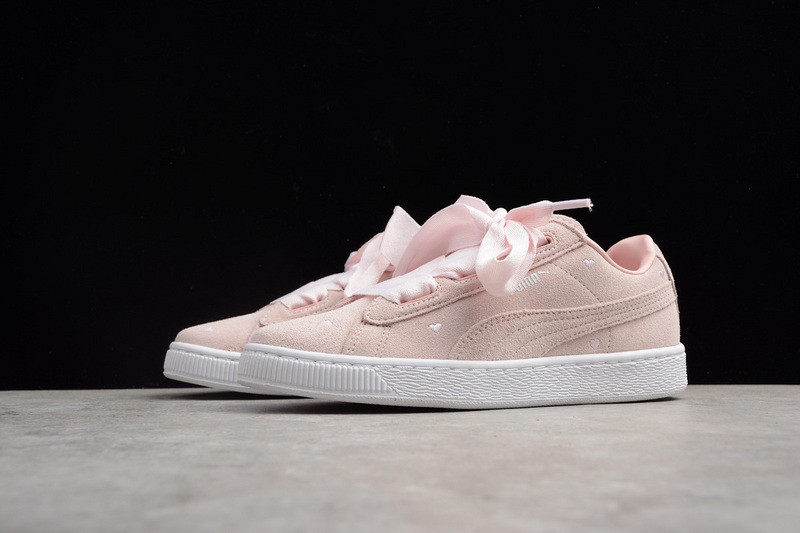 CeprShops Donald Duck Sneaker 22SSKP09 1000 Puma Shoes 03 Puma Suede Heart Valentine Jr Peal White Pink Sneakers Kids Shoes 365135