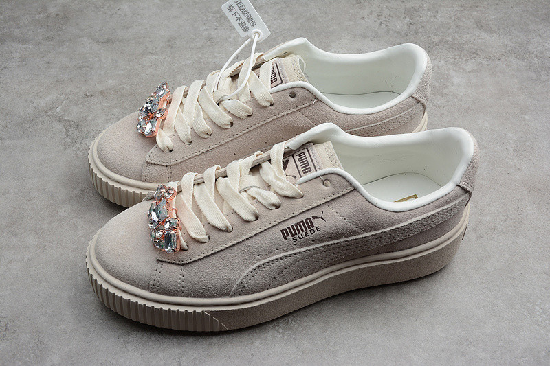 Puma suede platform whisper white online